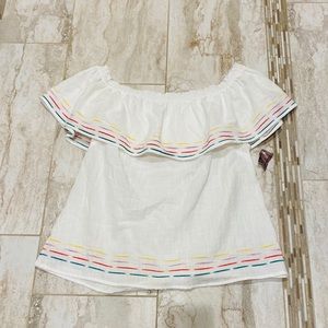 IMPECCABLE PIG Festive off the shoulder top